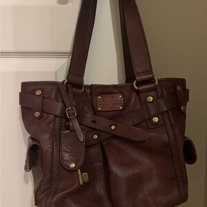 Fossil Dark Brown Leather Tote